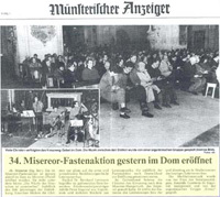 Misereor - Fastenaktion gestern im Dom eroffnet