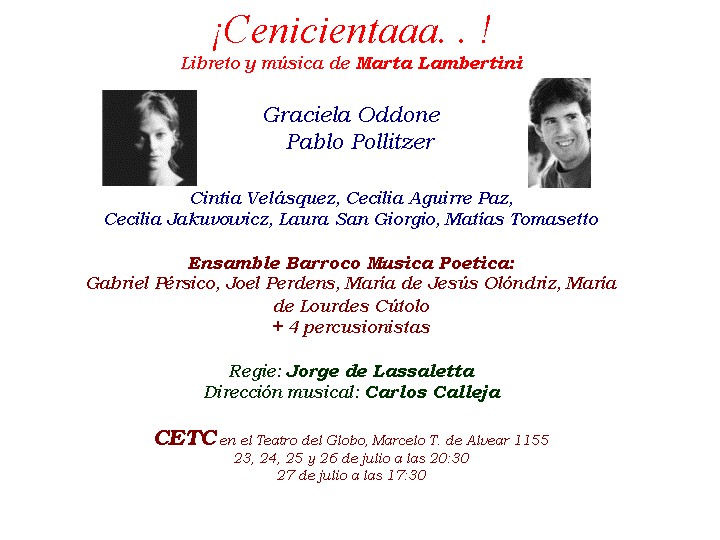 Estreno de Cenicienta de Marta Lambertini